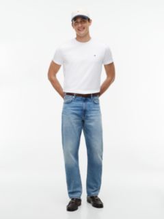 Flag Embroidery Slim Interlock Knit T-Shirt — White 2
