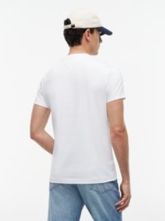 Flag Embroidery Slim Interlock Knit T-Shirt — White 5
