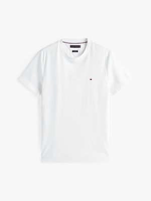 white flag embroidery slim interlock knit t-shirt for men tommy hilfiger