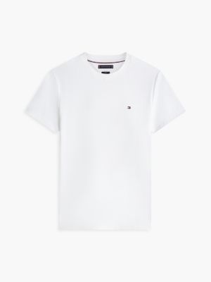 white flag embroidery slim interlock knit t-shirt for men tommy hilfiger