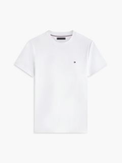 Flag Embroidery Slim Interlock Knit T-Shirt — White 8