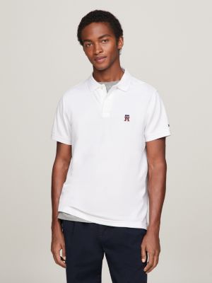 TH Monogram Regular Fit Polo White Tommy Hilfiger