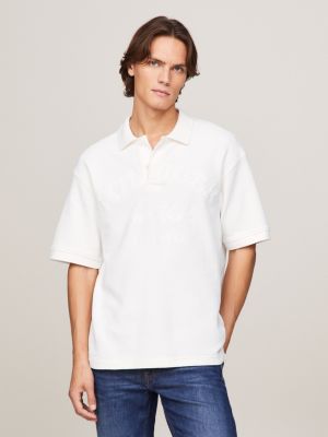 Mens white tommy shop hilfiger polo shirt