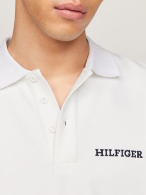 Mens white tommy hilfiger polo clearance shirt