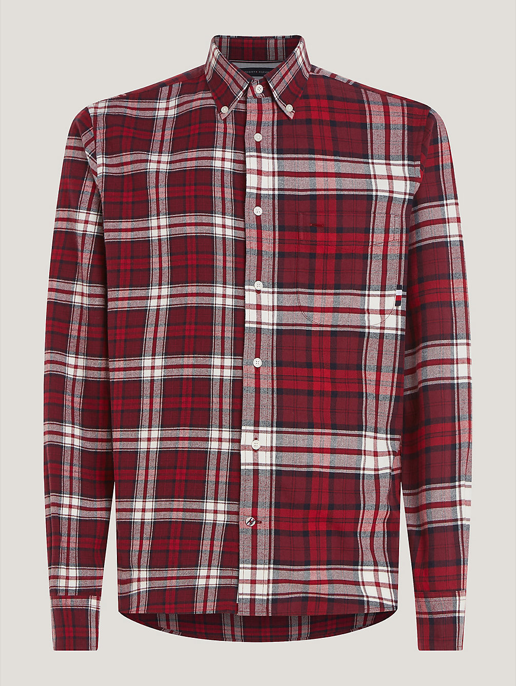 chemise coupe standard tommy tartan red pour hommes tommy hilfiger