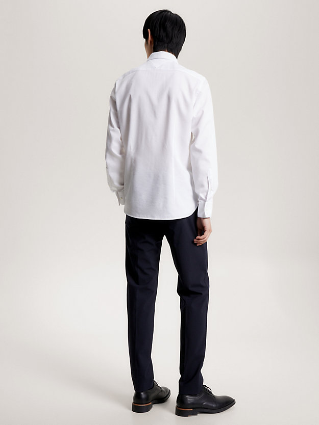 Contrast Button Slim Fit Shirt | White | Tommy Hilfiger