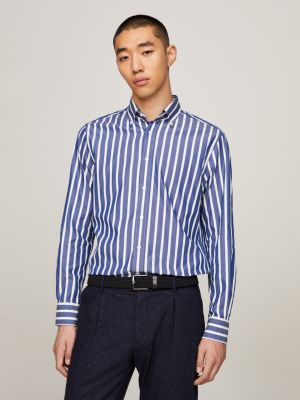 Tommy hilfiger striped button hot sale up