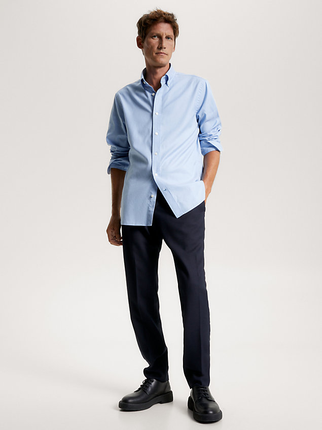 chemise oxford coupe standard blue pour hommes tommy hilfiger