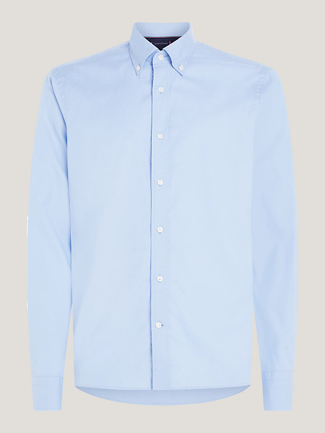 chemise oxford coupe standard blue pour hommes tommy hilfiger