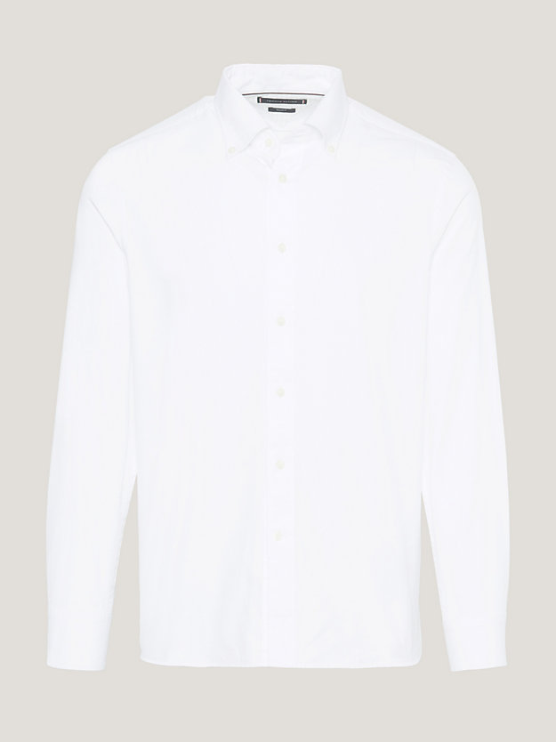 white regular fit oxford shirt for men tommy hilfiger