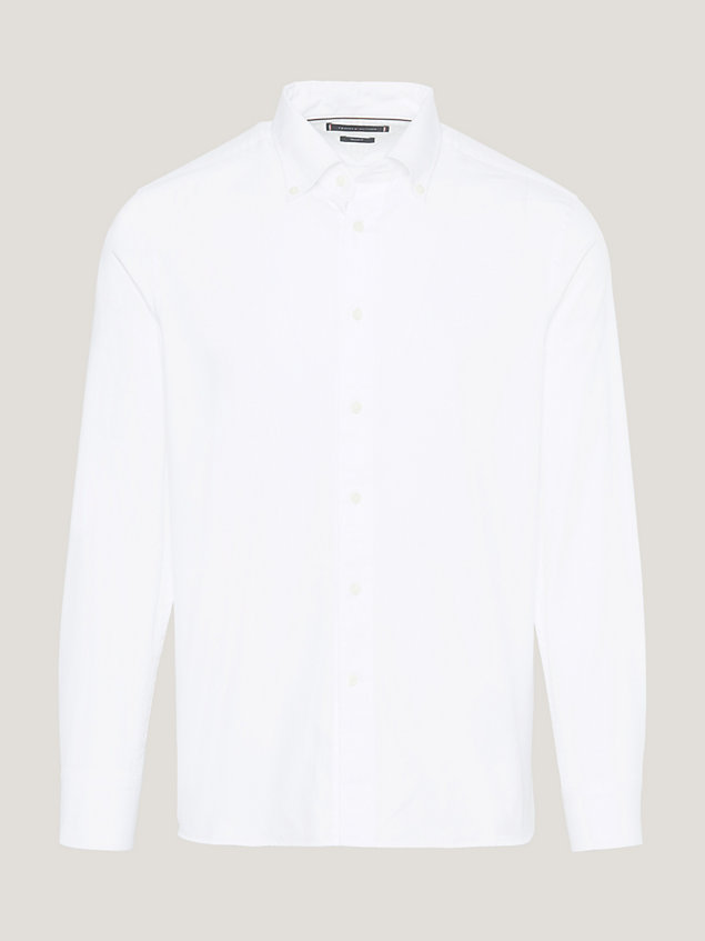 white koszula z bawełny oxford o regularnym kroju dla mężczyźni - tommy hilfiger