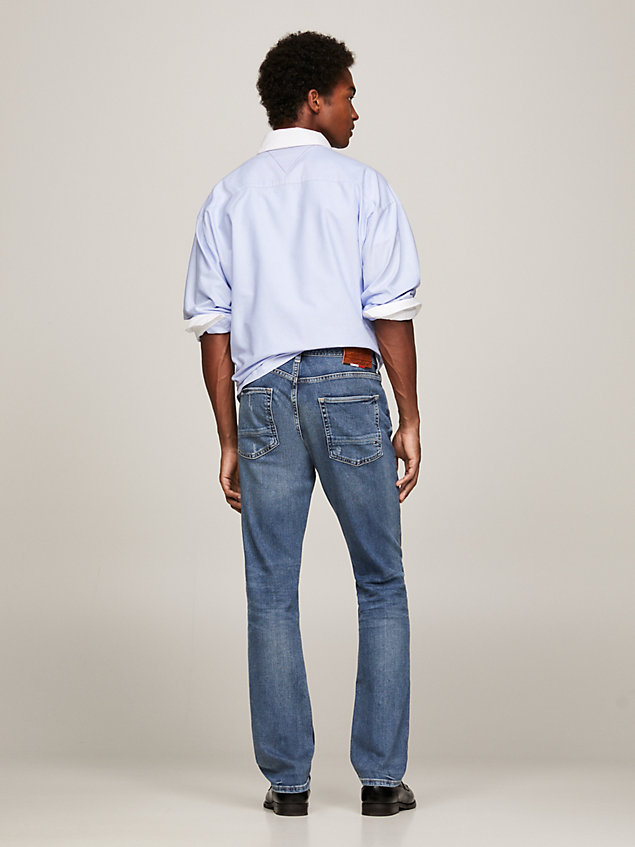 jeans denton th flex straight fit aderenti denim da uomo tommy hilfiger