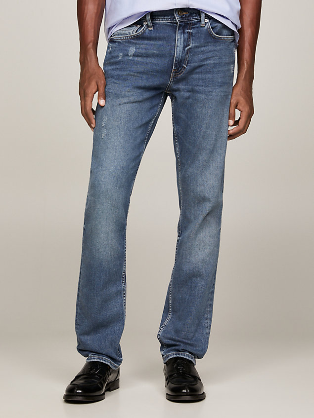 denim th flex denton fitted straight faded jeans for men tommy hilfiger