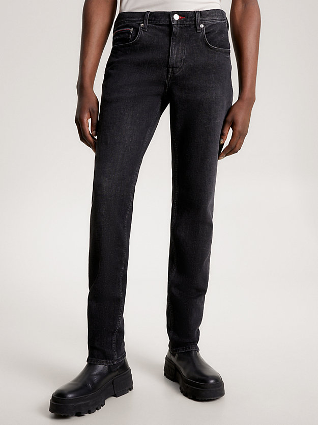 Denton Fitted Straight Black Jeans | DENIM | Tommy Hilfiger
