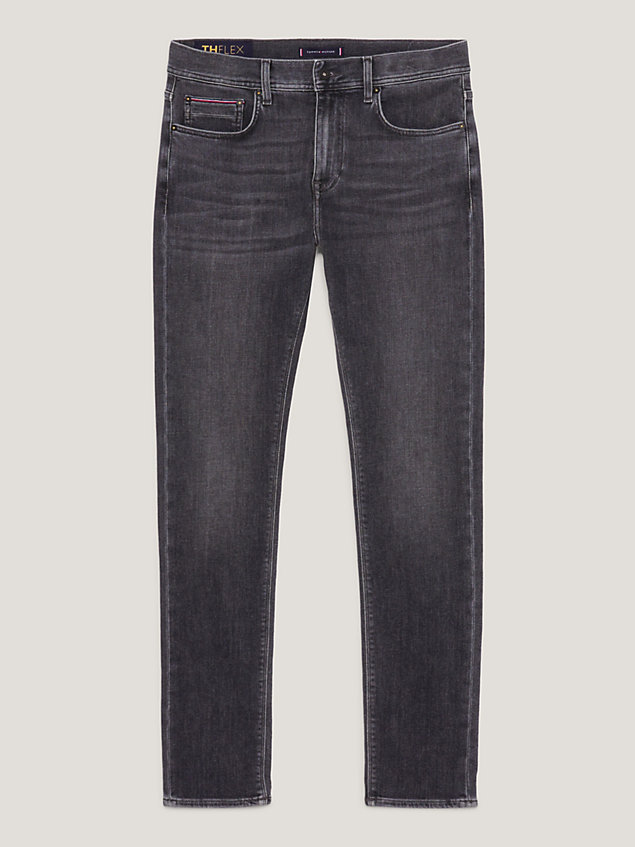 denim th flex denton figurbetonte straight jeans mit fade-effekt für herren - tommy hilfiger