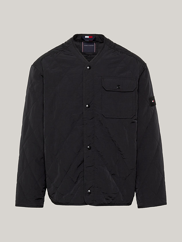 black th warm compact quilted linerjack voor heren - tommy hilfiger