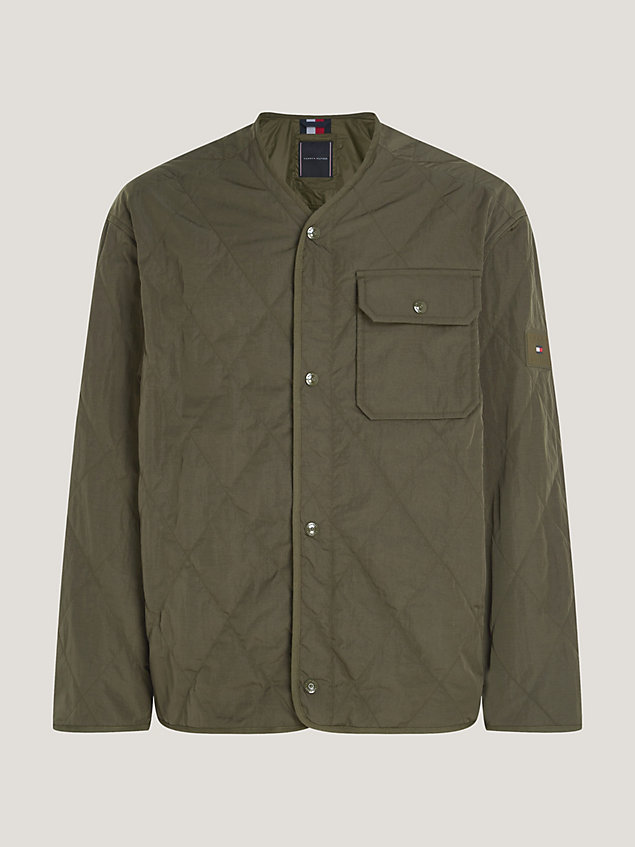 khaki th warm compact quilted linerjack voor heren - tommy hilfiger