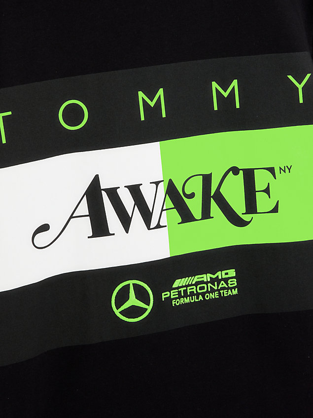 camiseta con logo tommy x mercedes-amg f1 x awake ny black de hombre tommy hilfiger