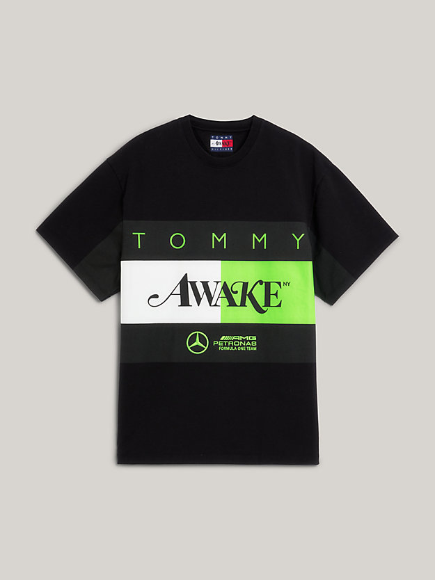 BLACK Tommy x Mercedes-AMG F1 x Awake NY T-shirt met vlag voor heren TOMMY HILFIGER