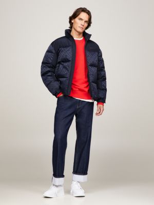 Tommy Hilfiger monogram-pattern Padded Jacket - Blue