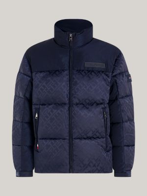 TH Warm New York Monogram Print Puffer Jacket, WHITE