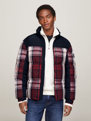 Checkered cheap puffer coat