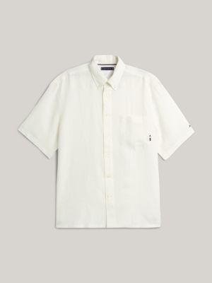 Tommy hilfiger linen hot sale short sleeve shirt