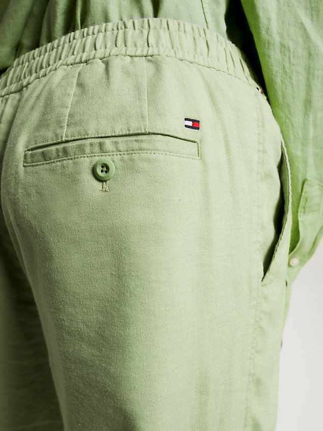 green tommy hilfiger x vacation lightweight wide leg trousers for men tommy hilfiger