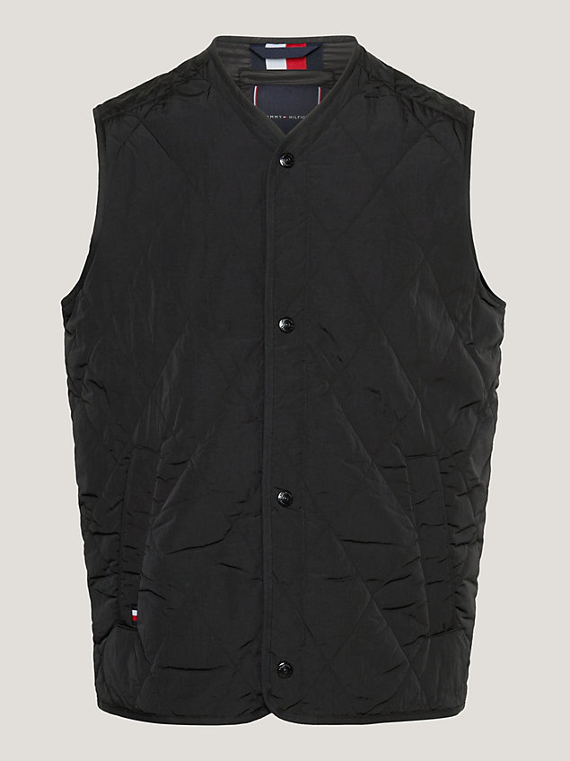 black th warm packable recycled padded liner vest for men tommy hilfiger