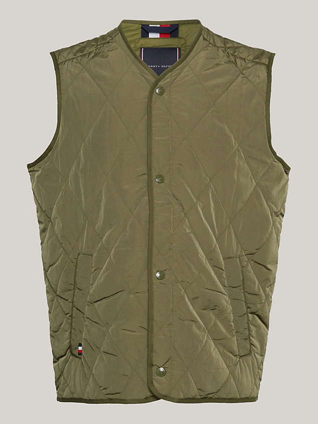 khaki th warm packable recycled padded liner vest for men tommy hilfiger