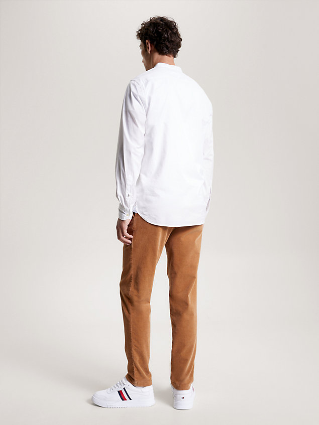 white natural dye regular fit shirt for men tommy hilfiger