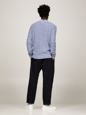 Rundhalspullover aus Flammgarn | Blau | Tommy Hilfiger 