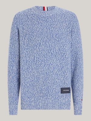 Rundhalspullover aus Flammgarn | Blau | Tommy Hilfiger 