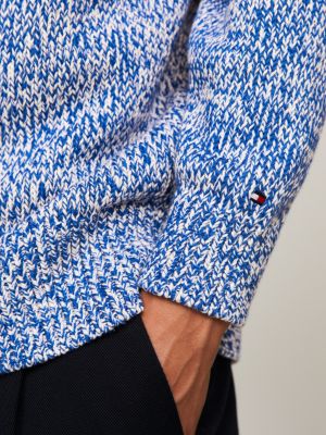 Rundhalspullover aus Mouliné-Flammgarn | Blau | Tommy Hilfiger