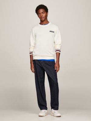 Tommy Hilfiger Men's Global Stripe Branded Zip Mock Sweatshirt