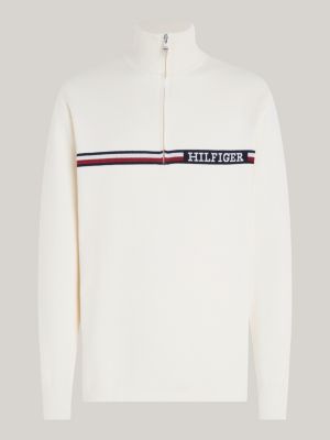 Tommy Hilfiger Men's Global Stripe Branded Zip Mock Sweatshirt, Black,  X-Small (Size:XS) : : Fashion