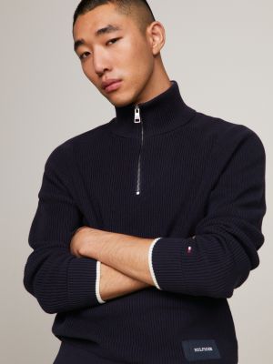 Tommy hilfiger zip mock hot sale sweater