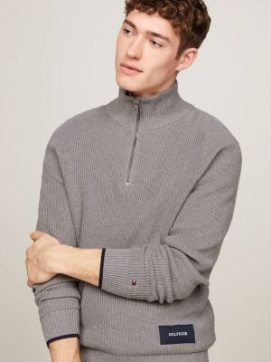 Mens tommy hilfiger half zip clearance jumper