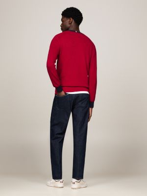 High Neck Maroon Textured Sweater - Jeremy