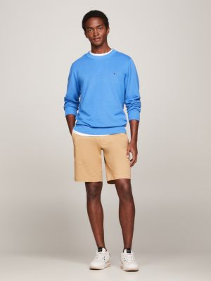 Rundhalspullover mit Strukturstrick | Blau | Tommy Hilfiger