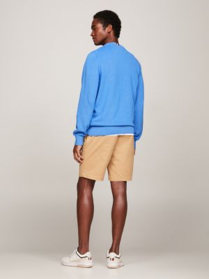Rundhalspullover mit Strukturstrick | Blau | Tommy Hilfiger