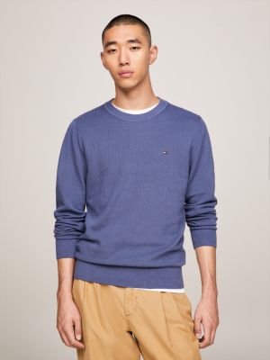 Tommy Hilfiger Pull à col rond en tricot nid d'abeille pour homme Coton  Bleu ref.1124741 - Joli Closet