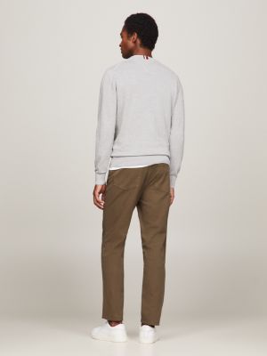Rundhalspullover mit Strukturstrick | Grau | Tommy Hilfiger
