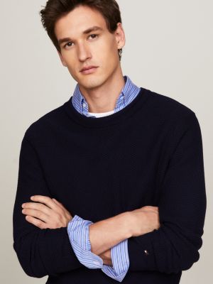 Tommy hilfiger navy hot sale jumper mens