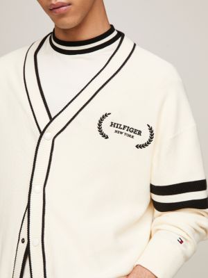 Hilfiger Monotype Cardigan mit Kontrast-Streifen | BEIGE | Tommy  