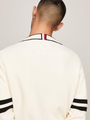 Hilfiger Monotype Cardigan mit Kontrast-Streifen | BEIGE | Tommy  