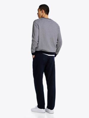 blue smart casual crew neck jumper for men tommy hilfiger