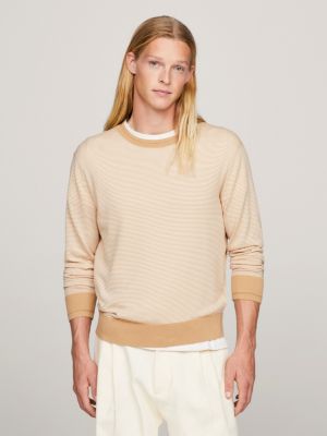 Hilfiger Monotype Cable Knit Oversized Jumper | White | Tommy Hilfiger