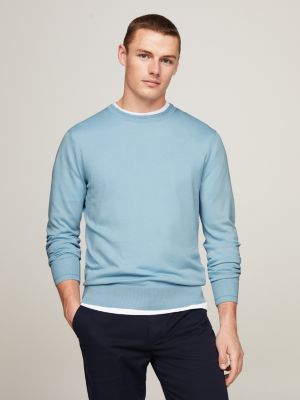 Pull col rond maille texturée coton stretch Homme TOMMY HILFIGER à