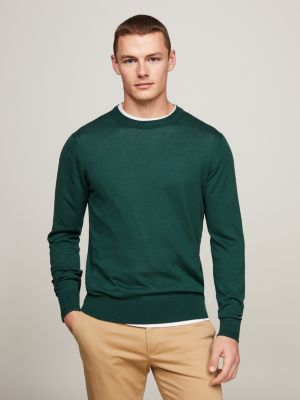 Dark green crew neck on sale jumper